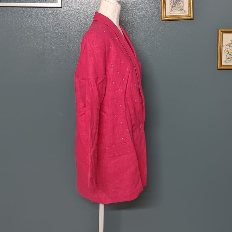 Hot Stuff by Ryan Shreveport LA Hot Pink Rhinestone Linen Jacket