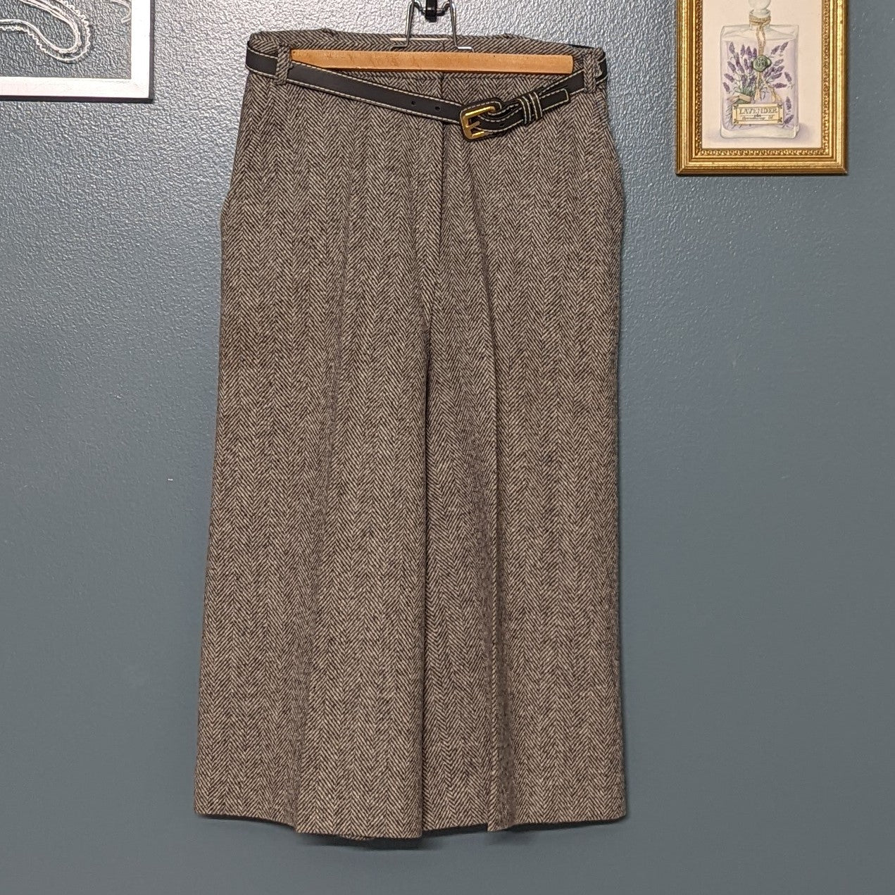 JH Collectibles Herringbone Wool Culottes