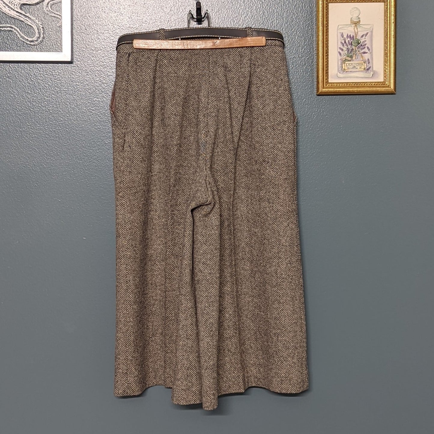 JH Collectibles Herringbone Wool Culottes