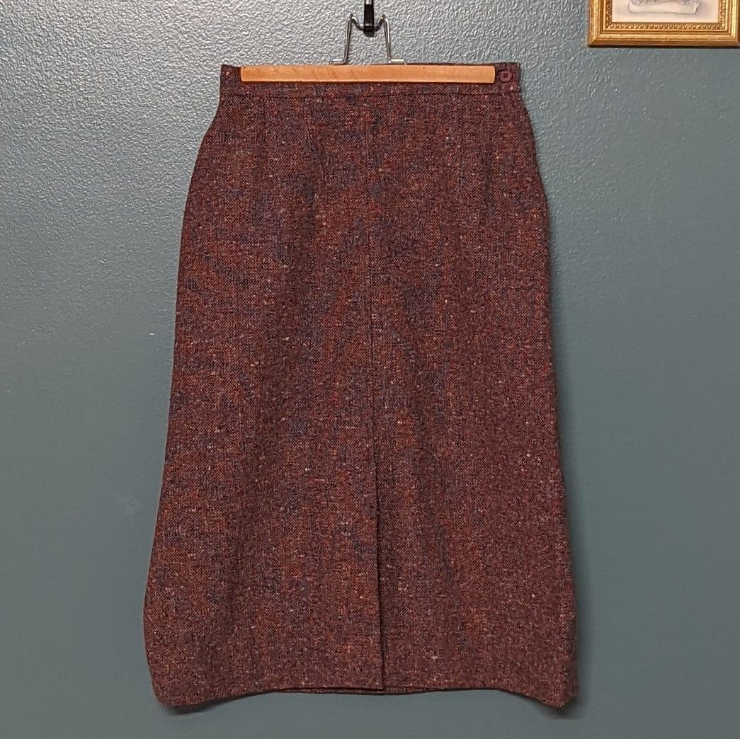 1960s Personal Burgundy Wool Skirt