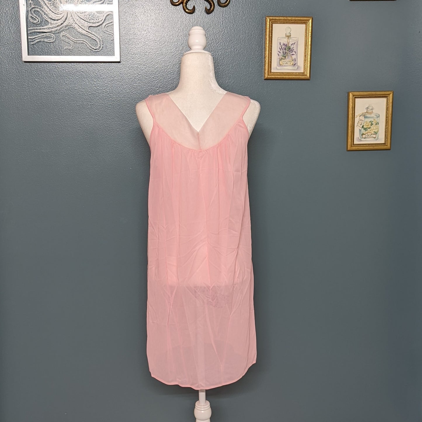 60s Pink Babydoll Lace and Nylon Nightie