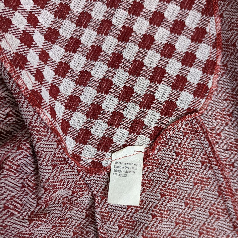 1970s Junior Way Brick and Cream Shepherd's Check Leisure Suit