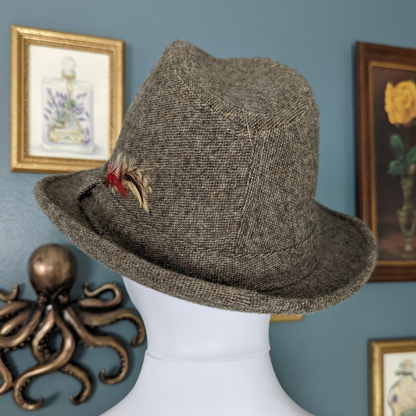 1960s Adam New York Feathered Wool Fedora