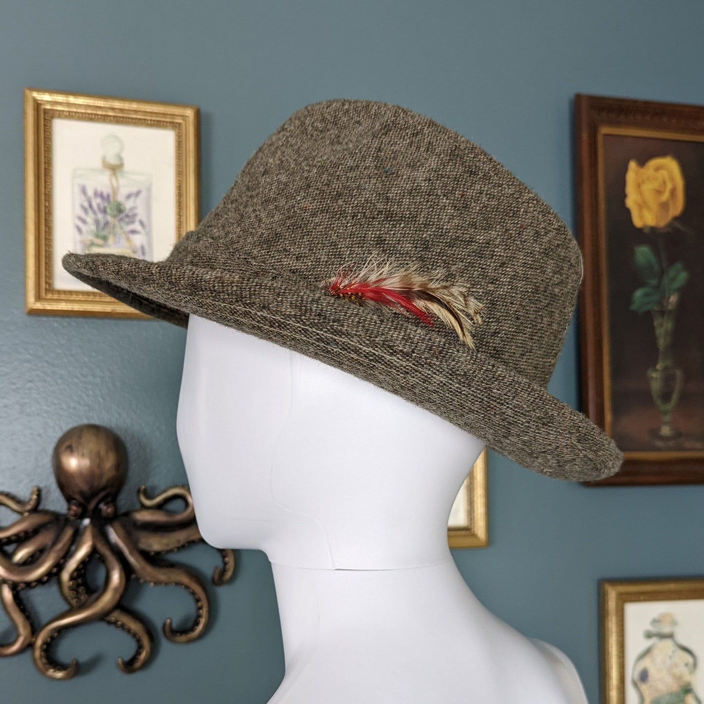 1960s Adam New York Feathered Wool Fedora