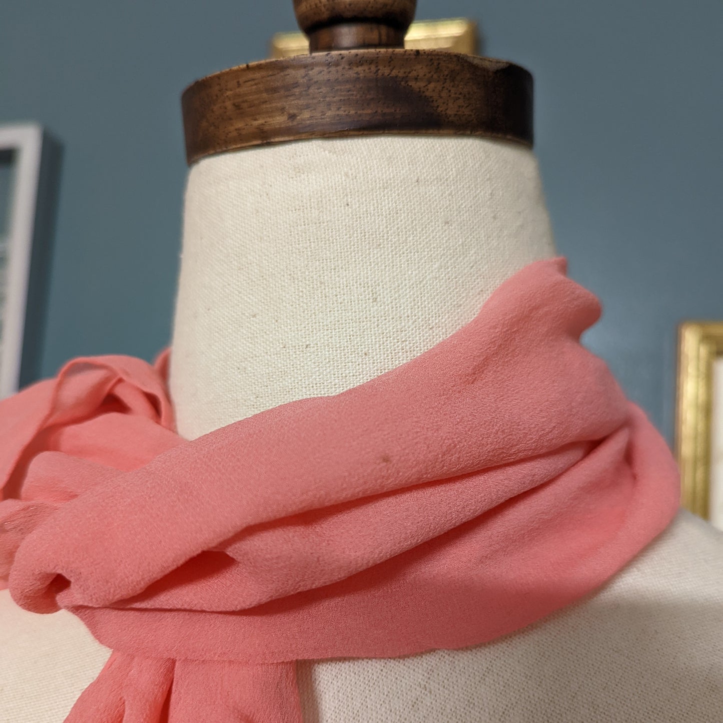 Pink Vera Neumann Solid Silk Hand Rolled Scarf