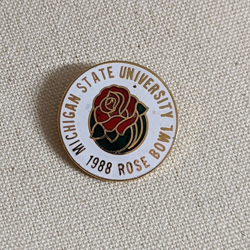1988 Michigan State University MSU Rose Bowl Enamel Pin