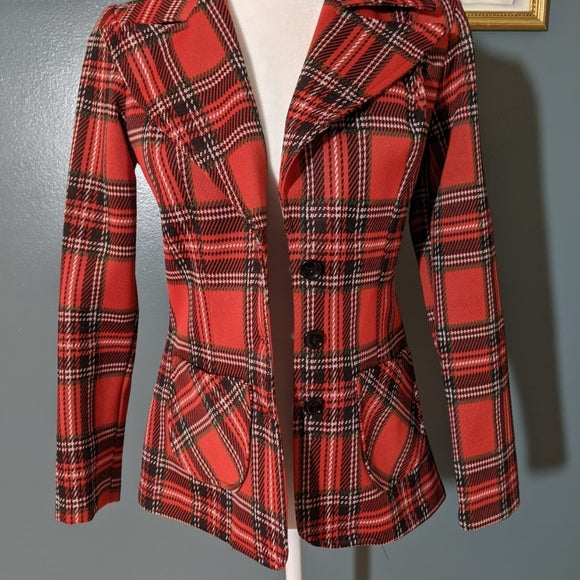 60s 70s Gilly Girl Sportswear Plaid Polyester Jacket