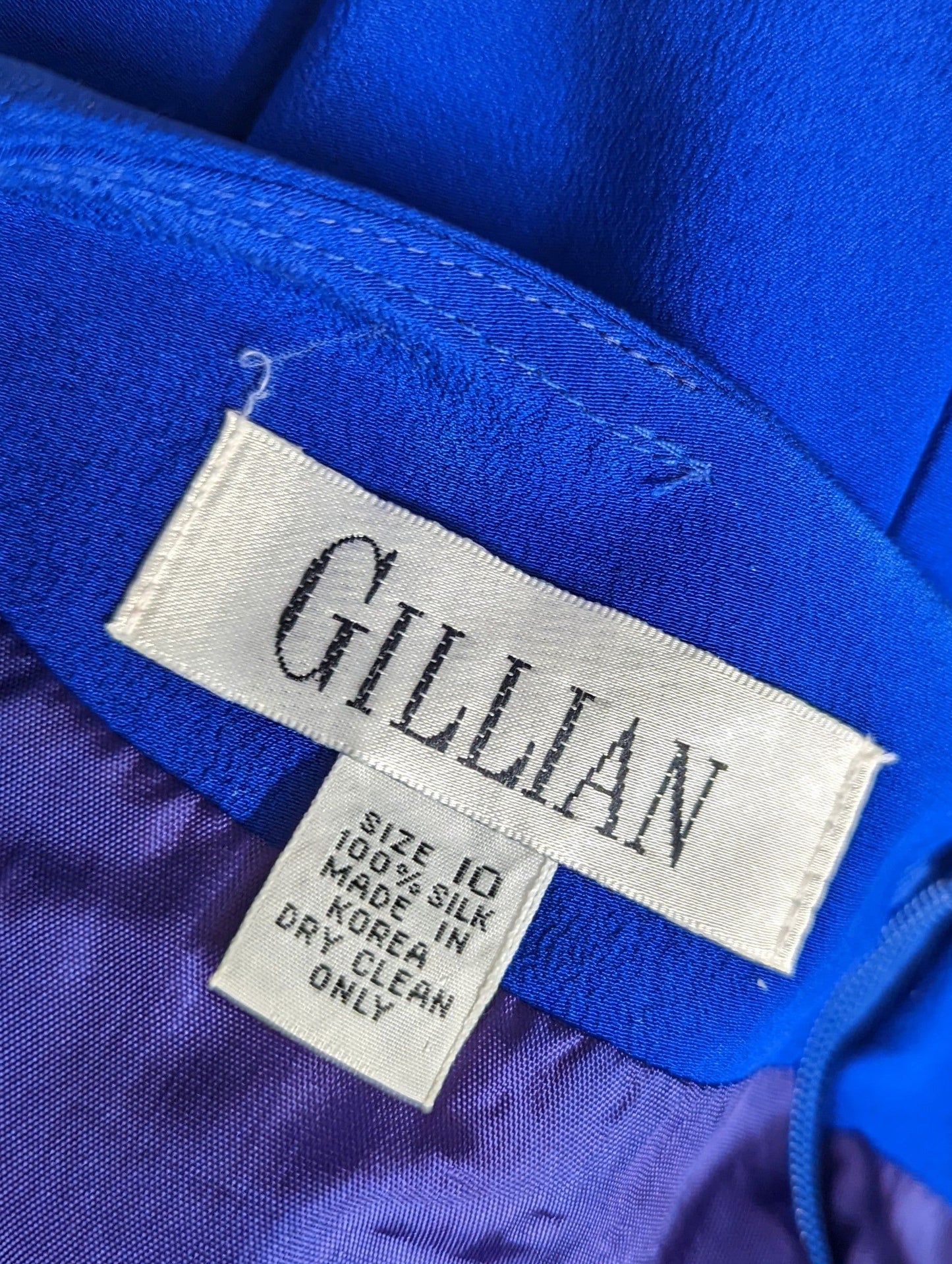 80's Gillian Cobalt Silk Sweetheart Dress