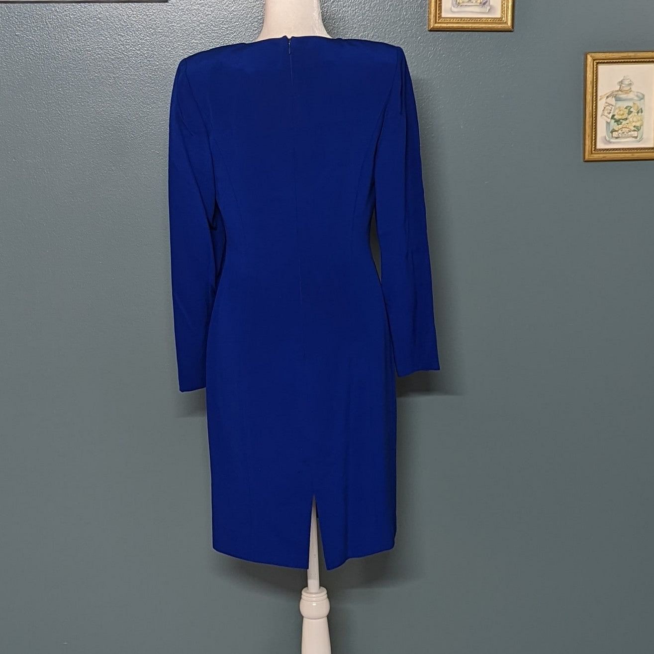 80's Gillian Cobalt Silk Sweetheart Dress